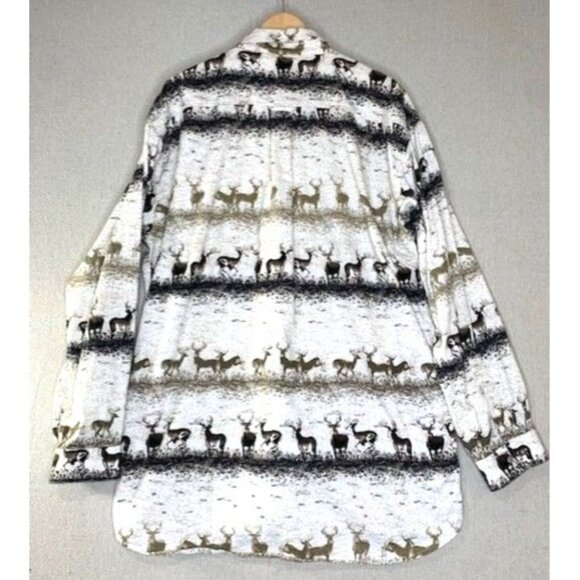 Redhead Men's Outdoor Button-Up Shirt With Deer Print 100% Cotton Beige & Brown - Picture 2 of 8